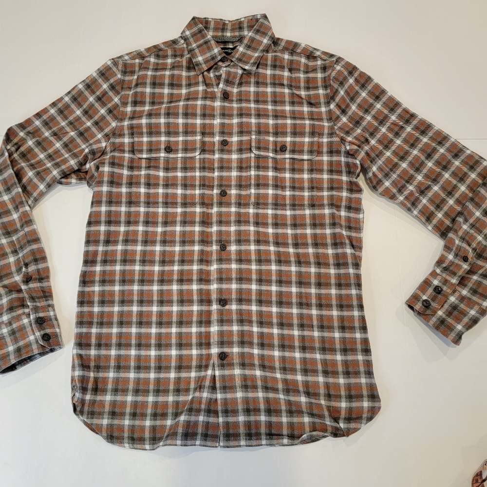 Treasure & Bond Trim Fit Soft Flannel Double Pocket Shirt Size Small